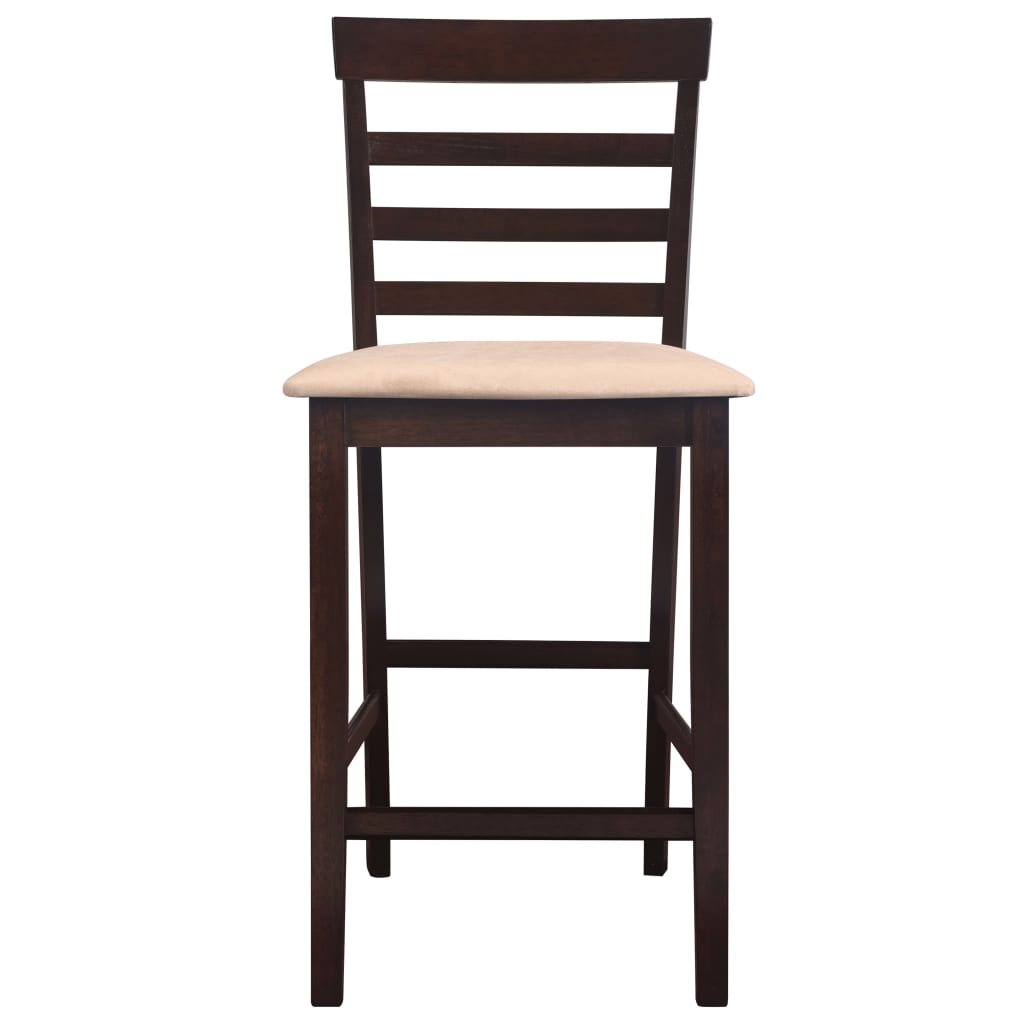 Smeđi drveni barski stol i 4 barske stolice