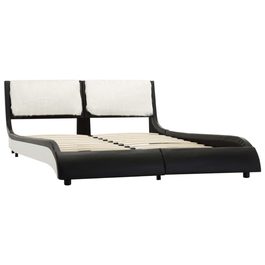 vidaXL Okvir za krevet od umjetne kože LED crno-bijeli 120 x 200 cm