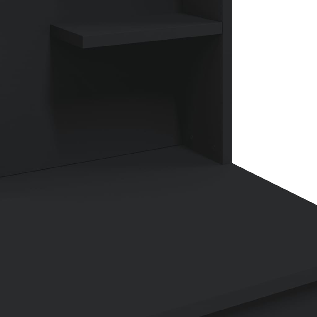 vidaXL Toaletni stolić s LED svjetlima crni 96 x 40 x 142 cm