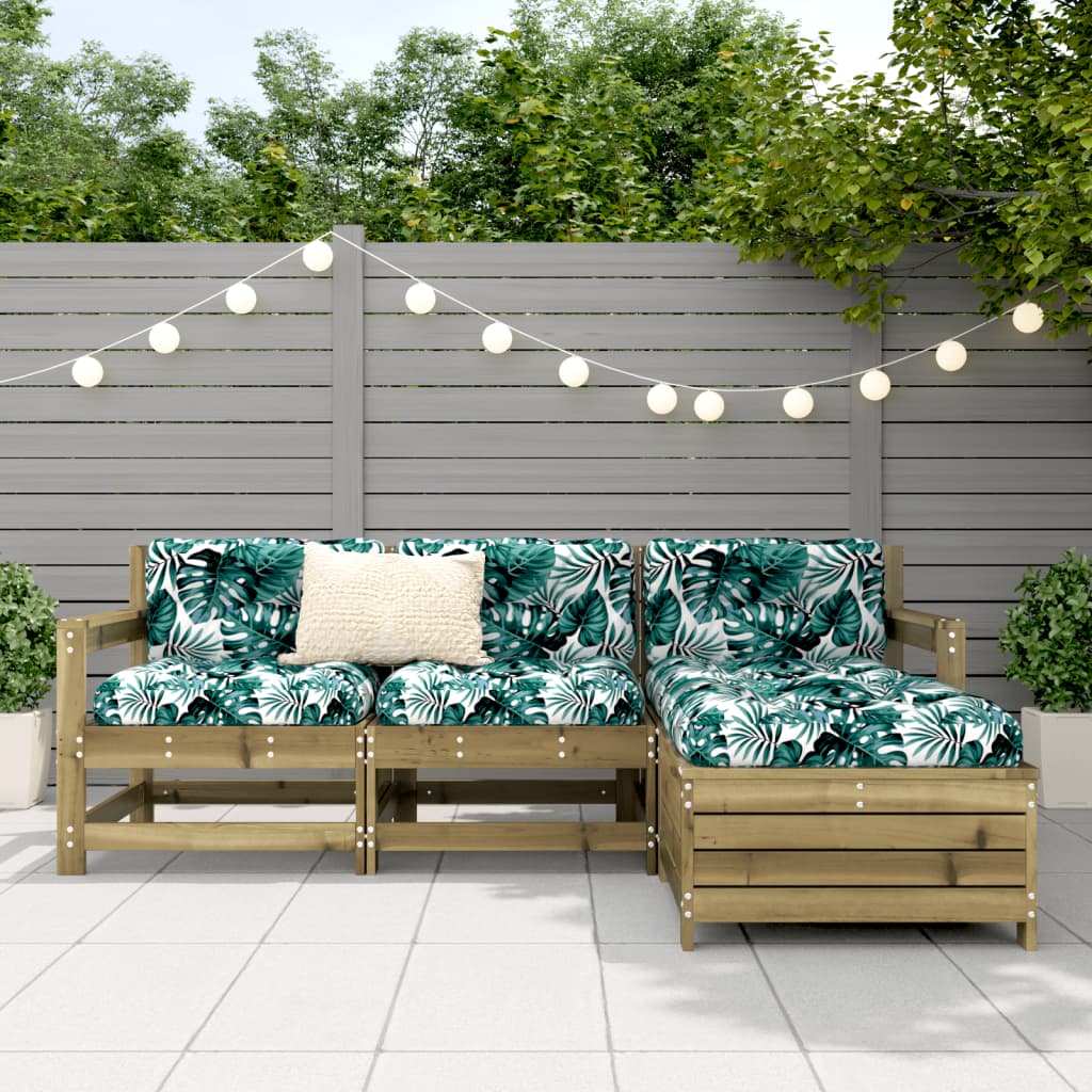 vidaXL 4-dijelni set vrtnih sofa od impregnirane borovine