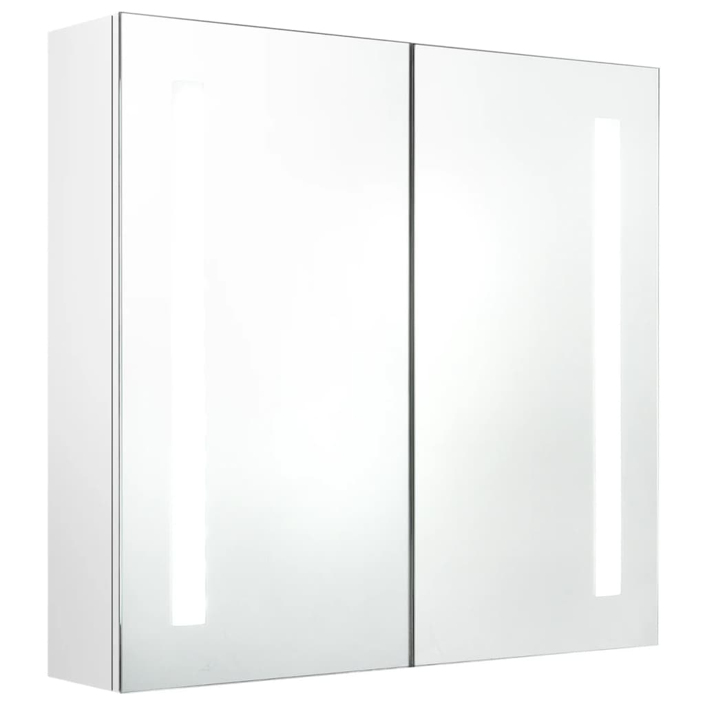 vidaXL LED kupaonski ormarić s ogledalom sjajni bijeli 62 x 14 x 60 cm