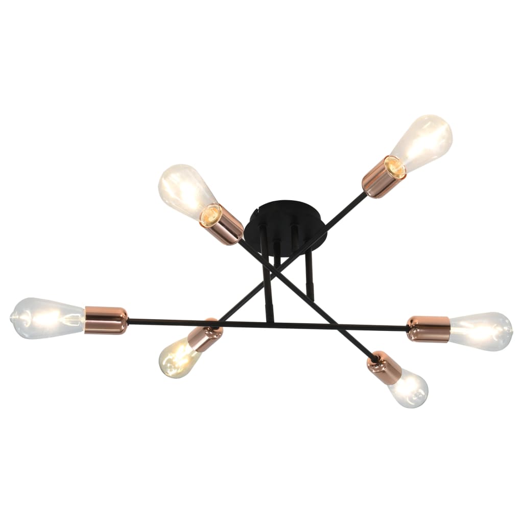 vidaXL Stropna svjetiljka sa žaruljama sa žarnom niti 2 W crno-bakrena