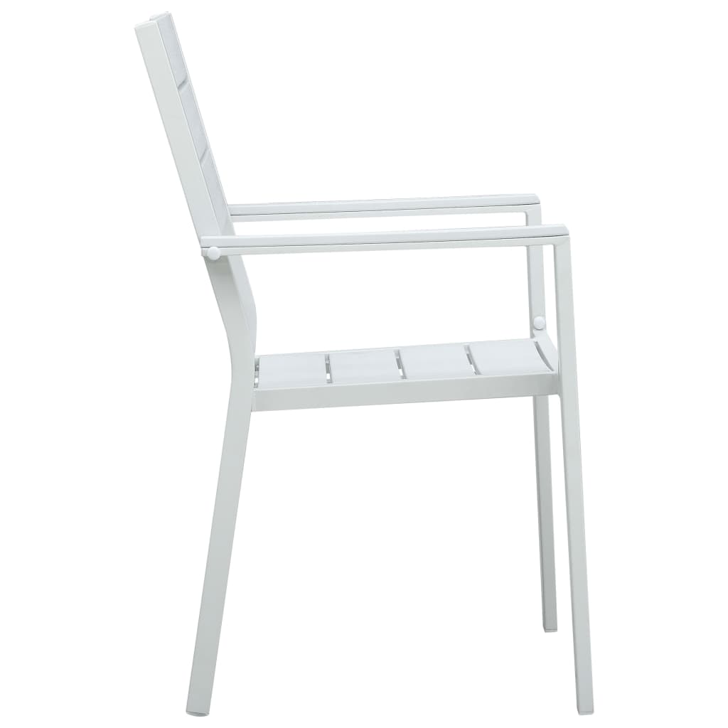 vidaXL Vrtne stolice 4 kom bijele HDPE s izgledom drva