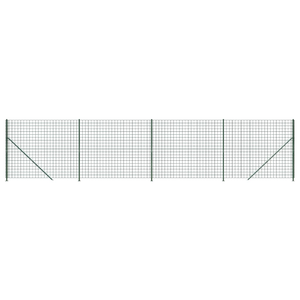 vidaXL Ograda od žičane mreže s prirubnicom zelena 1,6 x 10 m