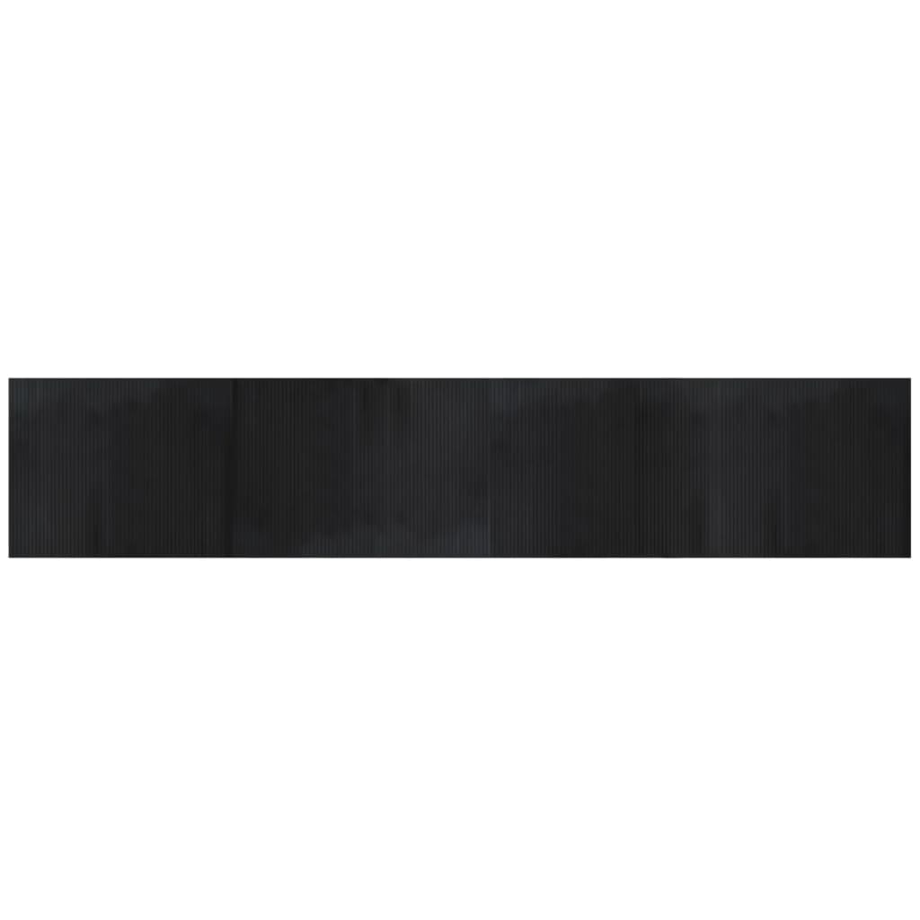 vidaXL Tepih pravokutni crni 80 x 400 cm od bambusa