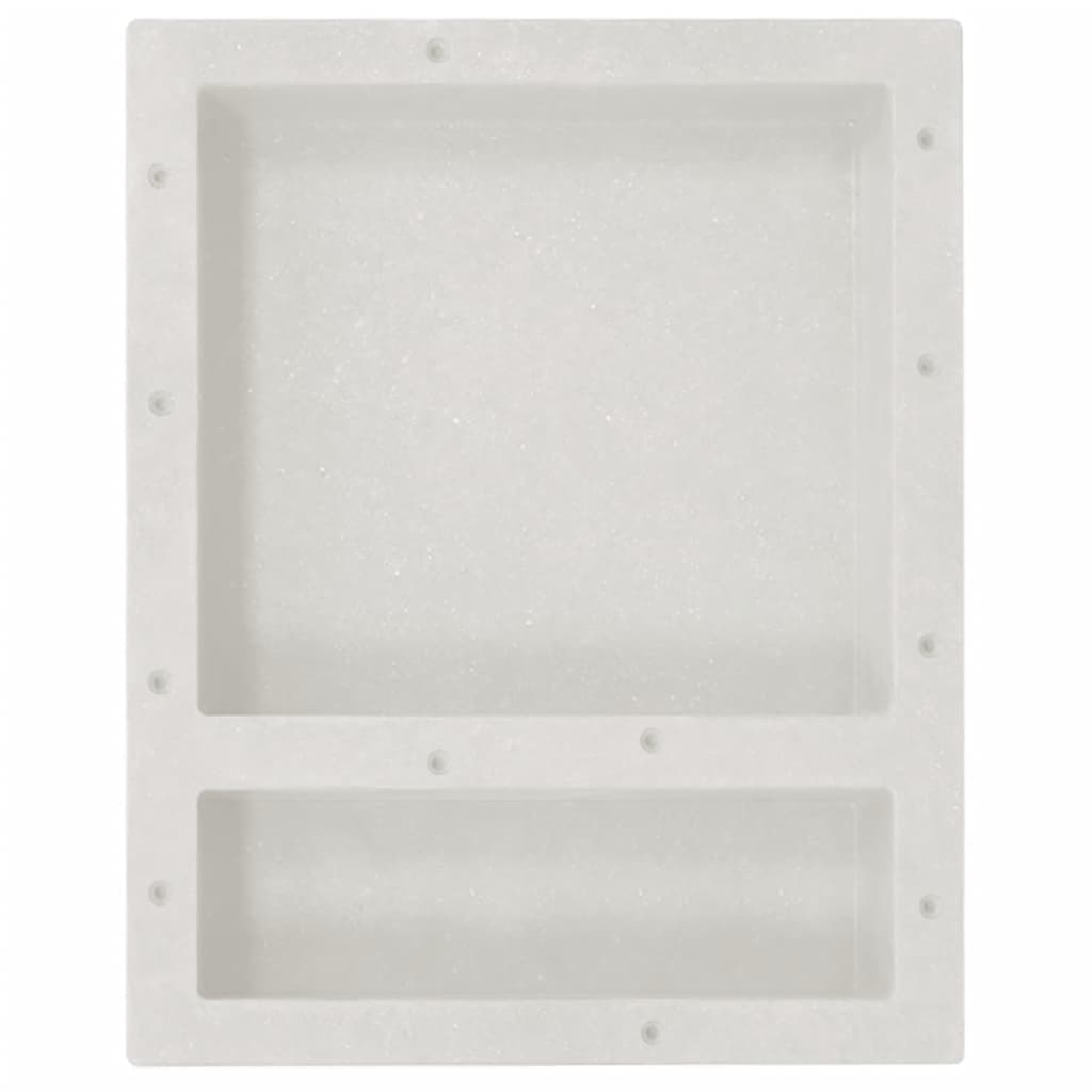 vidaXL Niša za tuš s 2 odjeljka mat bijela 41 x 51 x 10 cm