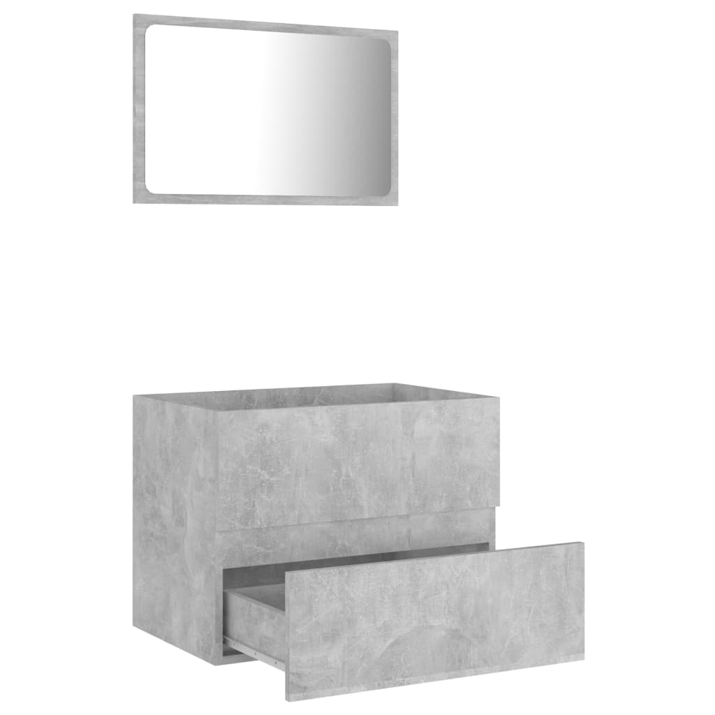 vidaXL 2-dijelni set kupaonskog namještaja od iverice siva boja betona