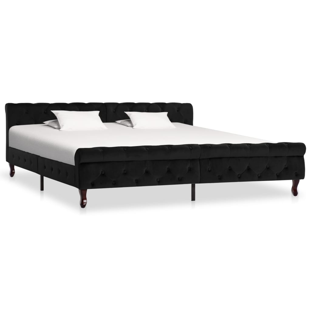 vidaXL Okvir za krevet crni baršunasti 200 x 200 cm