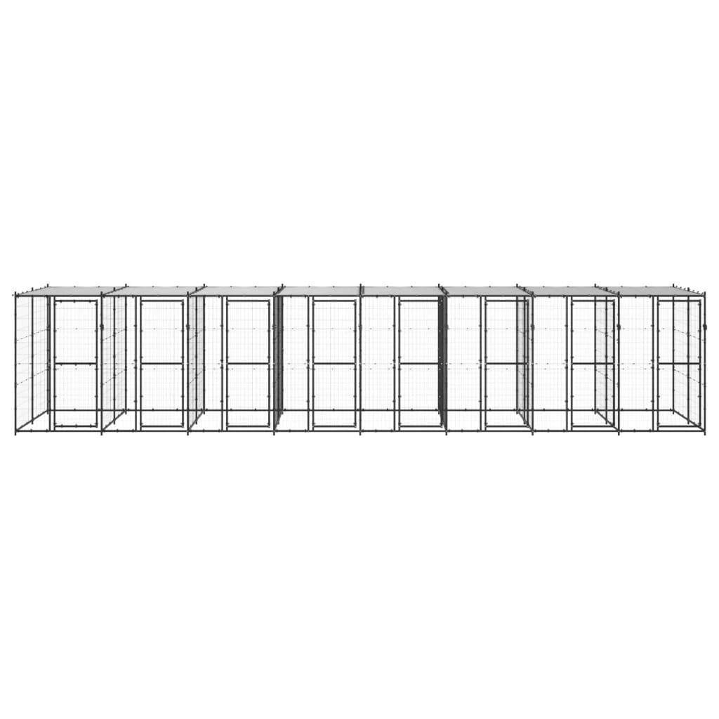 vidaXL Vanjski kavez za pse s krovom čelični 19,36 m²