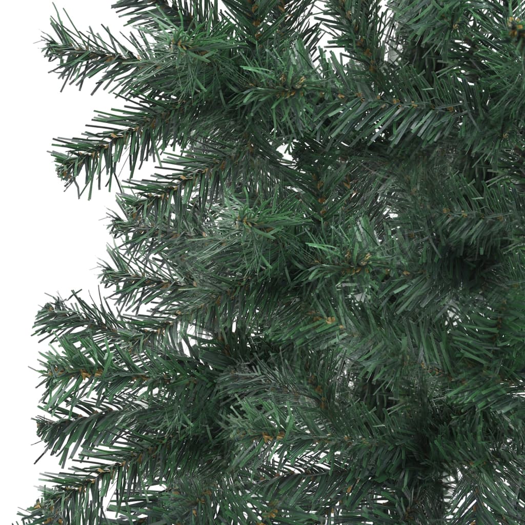 vidaXL Kutno umjetno božićno drvce LED s kuglicama zeleno 180 cm PVC