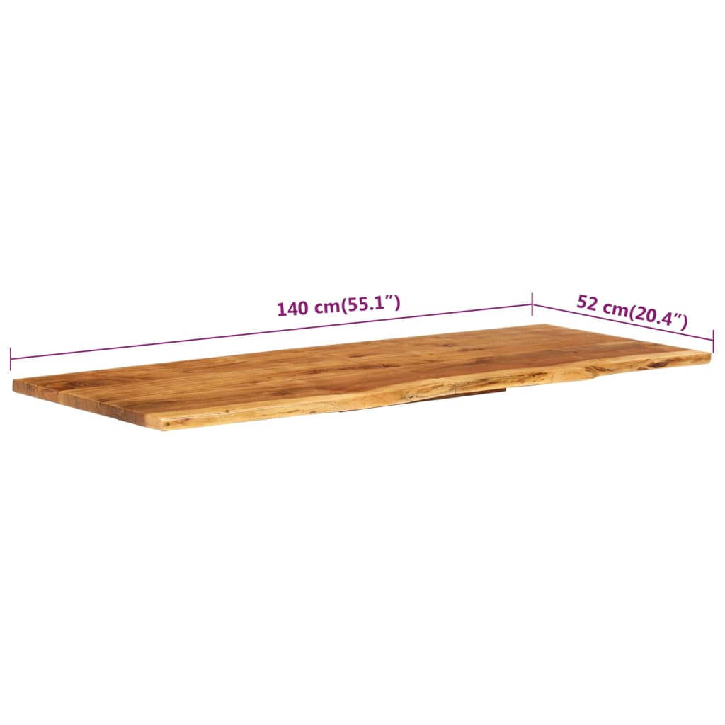 vidaXL Vrh za kupaonski ormarić od bagremovog drva 140x52x2,5 cm