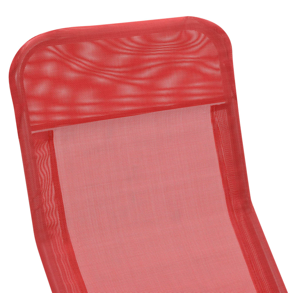vidaXL Sklopive ležaljke za sunčanje od tekstilena 2 kom crvene