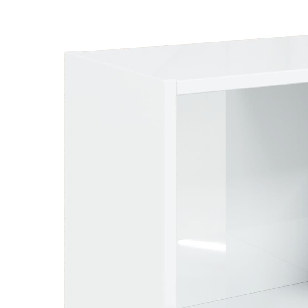 vidaXL Ormarić za knjige s 3 razine sjajni bijeli 40x24x108 cm iverica