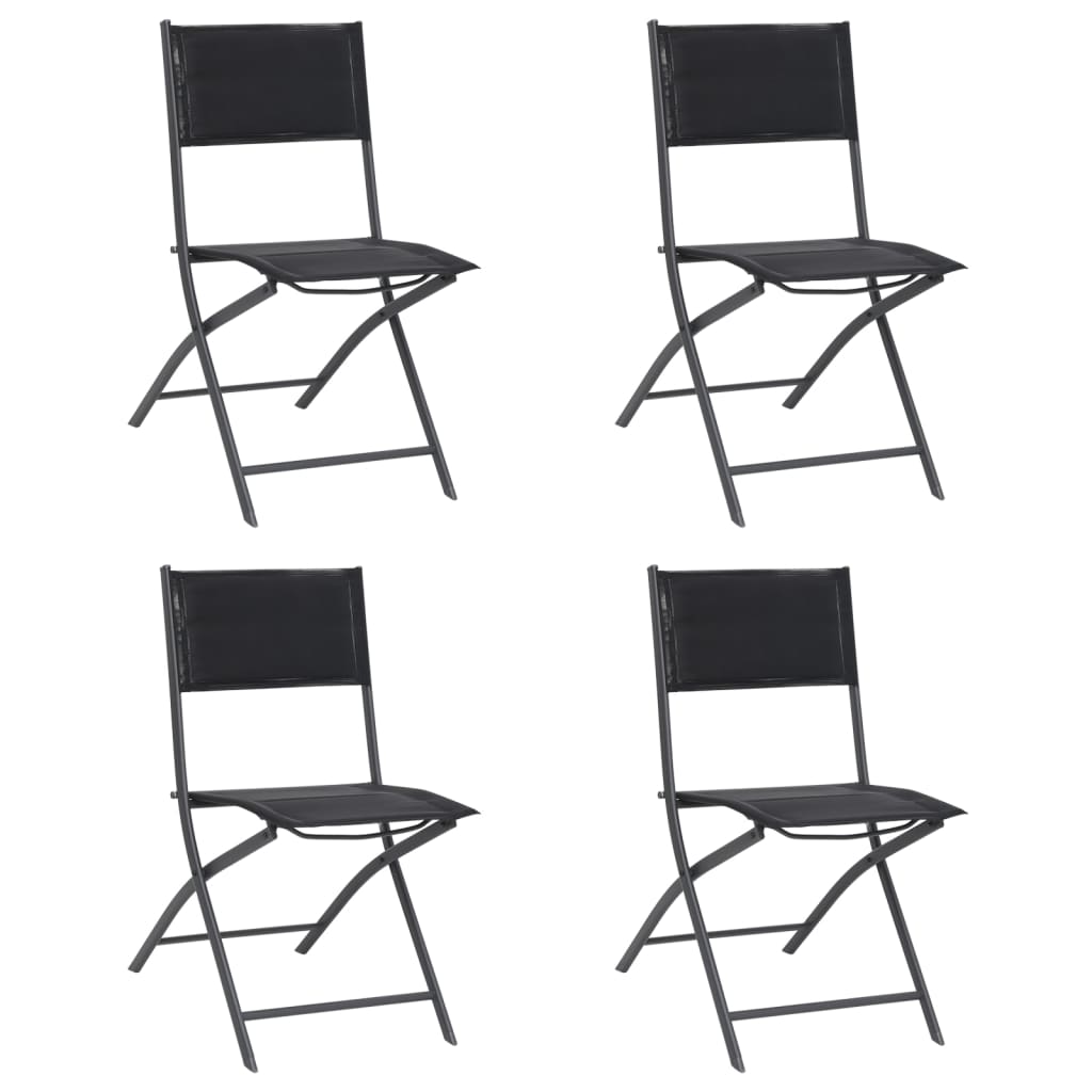 vidaXL Sklopive vrtne stolice 4 kom od čelika i tekstilena