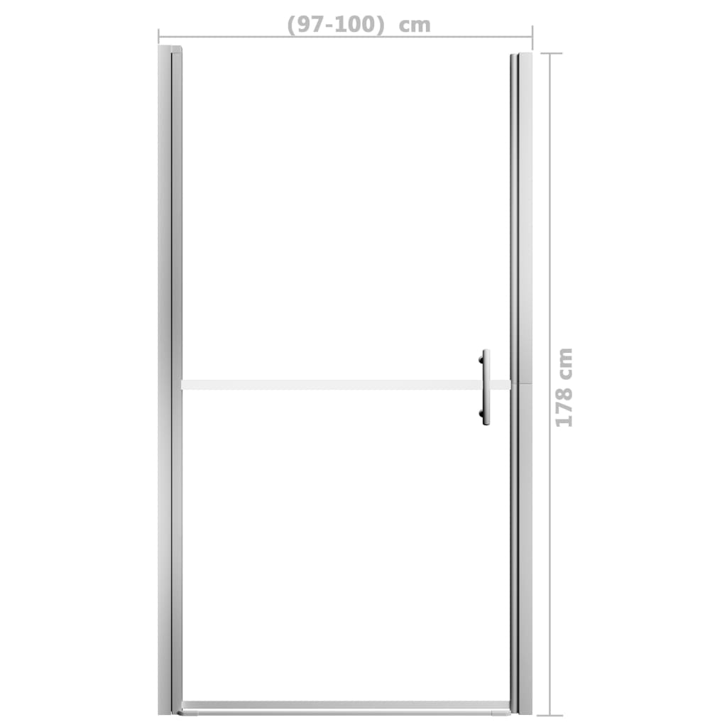 vidaXL Vrata za tuš od kaljenog stakla 100 x 178 cm