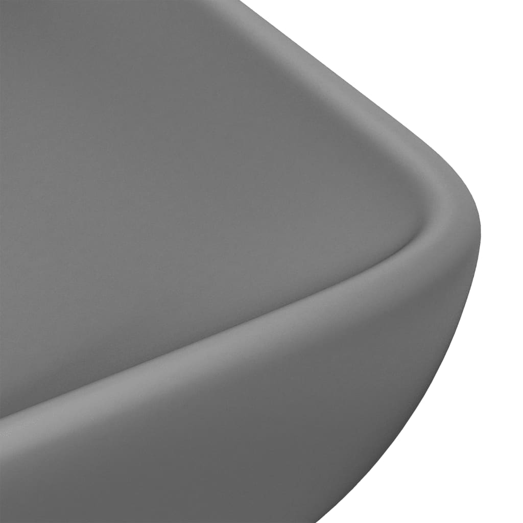 vidaXL Luksuzni pravokutni umivaonik mat tamnosivi 71x38 cm keramički