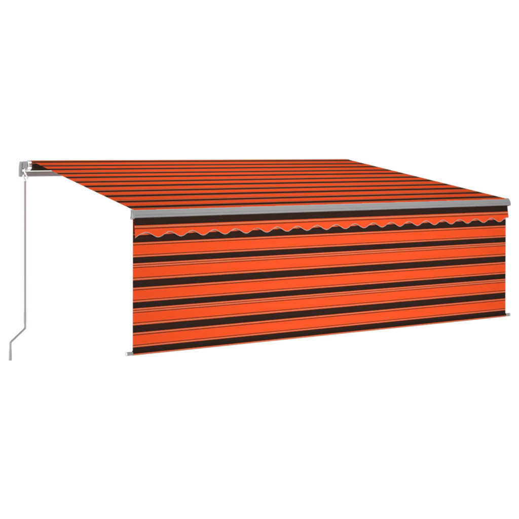 vidaXL Tenda na ručno uvlačenje s roletom 4,5 x 3 m narančasto-smeđa