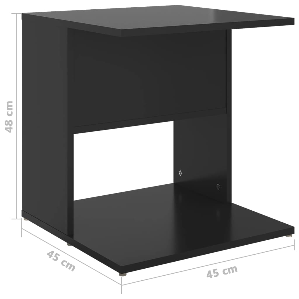 vidaXL Bočni stolić visoki sjaj crni 45 x 45 x 48 cm od iverice