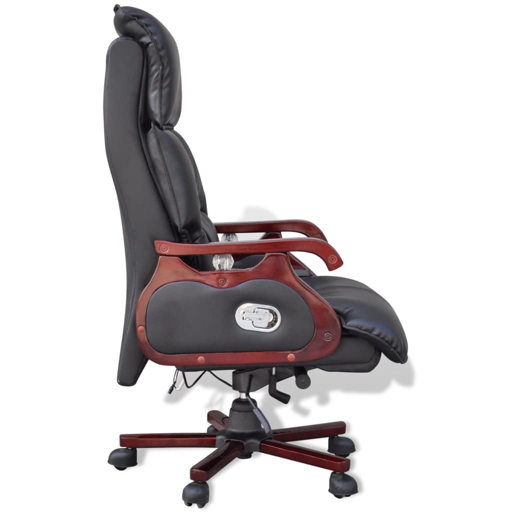 vidaXL Masažna stolica od umjetne kože crna