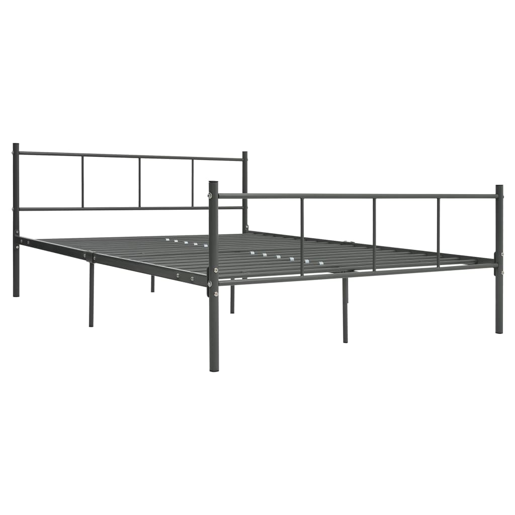 vidaXL Okvir za krevet sivi metalni 160 x 200 cm