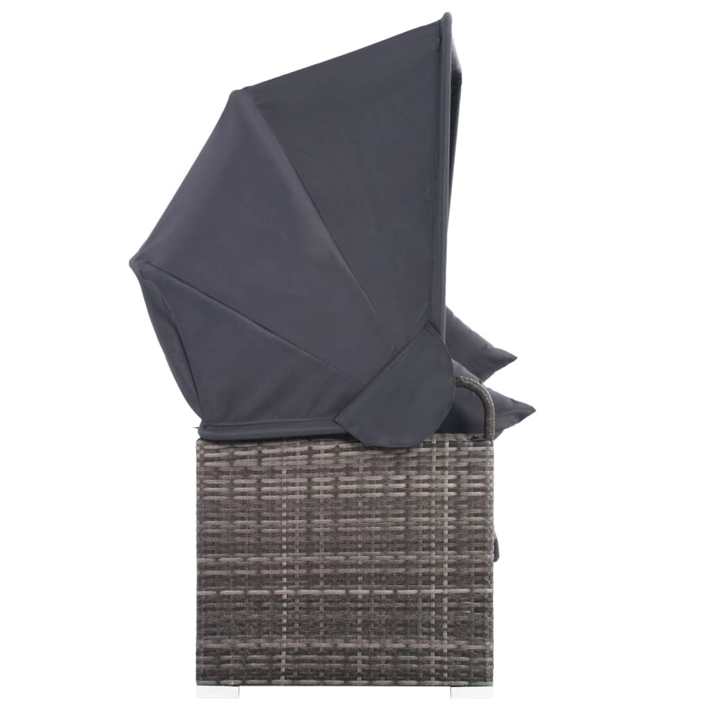 vidaXL 7-dijelna vrtna garnitura od poliratana s jastucima siva