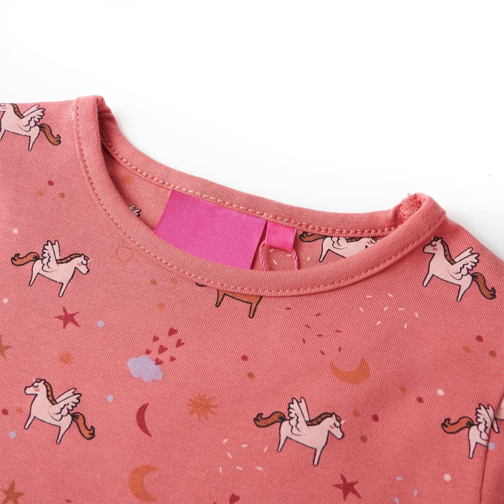 Dječja pidžama s dugim rukavima starinske ružičaste boje 116