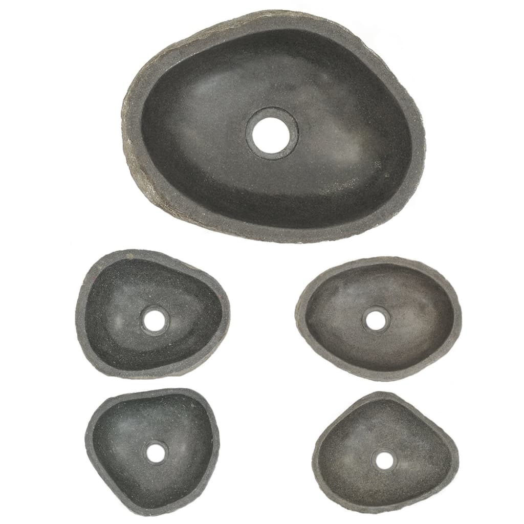 vidaXL Umivaonik od riječnog kamena ovalni 29 - 38 cm