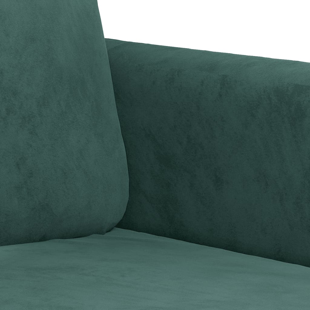vidaXL 3-dijelni set sofa tamnozeleni baršunasti