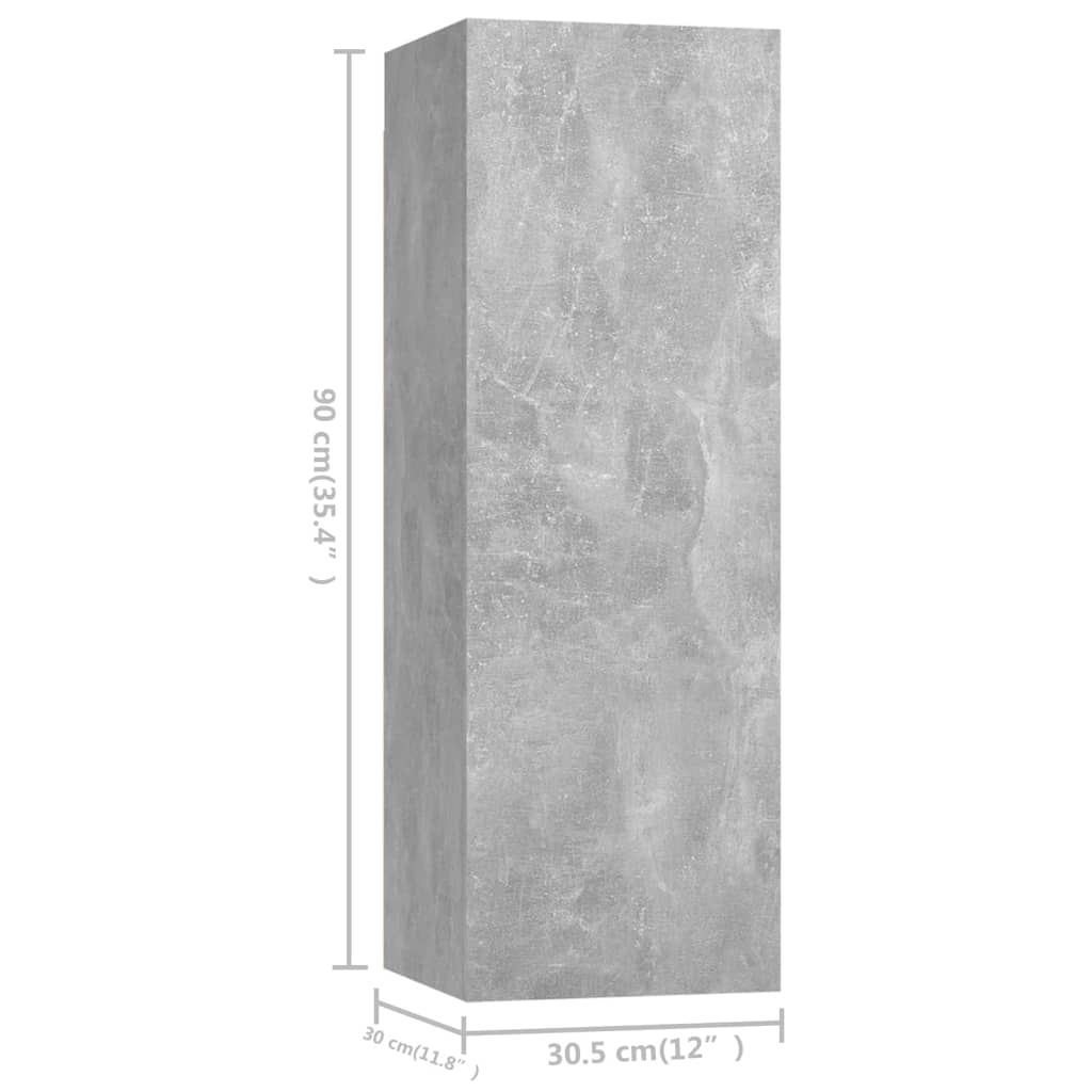 vidaXL 5-dijelni set TV ormarića siva boja betona od iverice