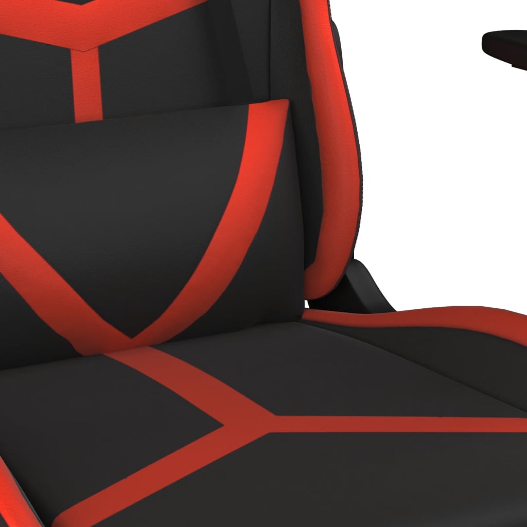 vidaXL Masažna igraća stolica crno-crvena od umjetne kože