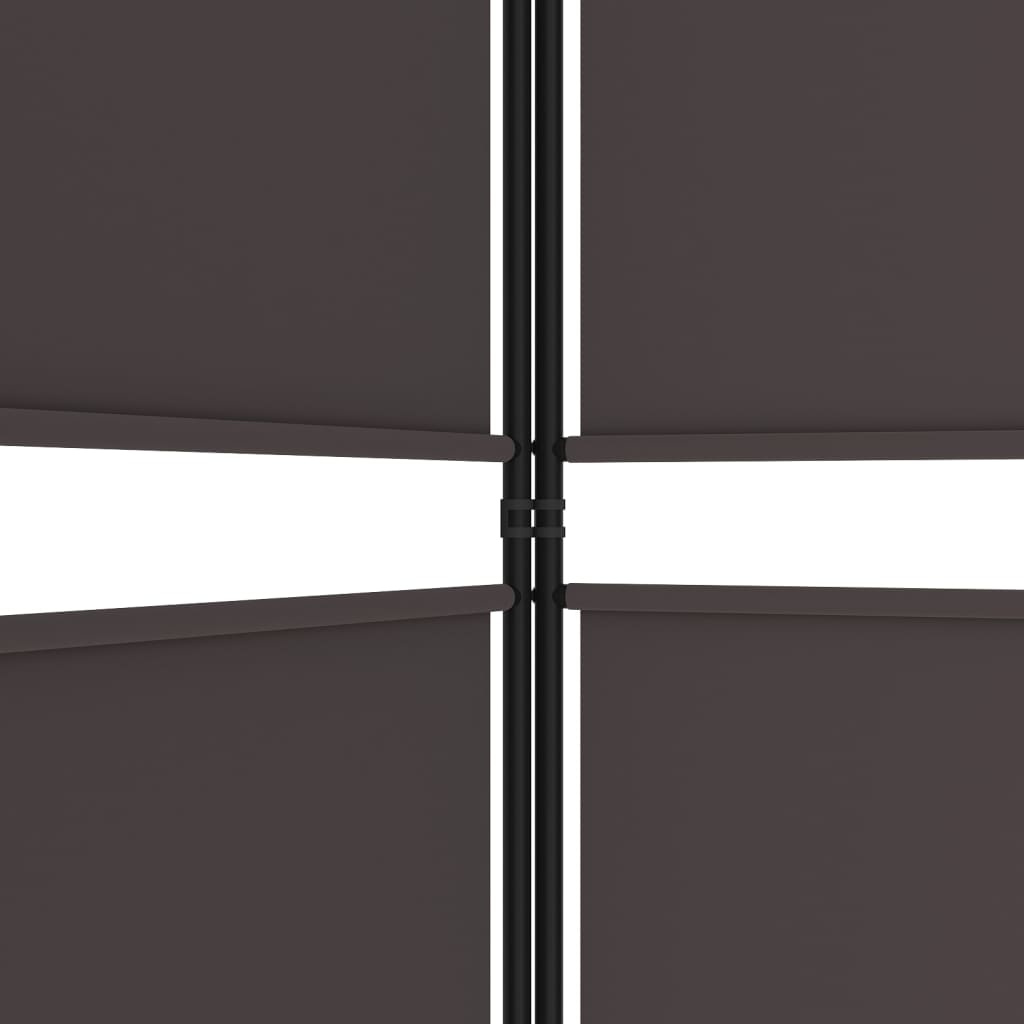 vidaXL Sobna pregrada s 4 panela smeđa 200x180 cm od tkanine
