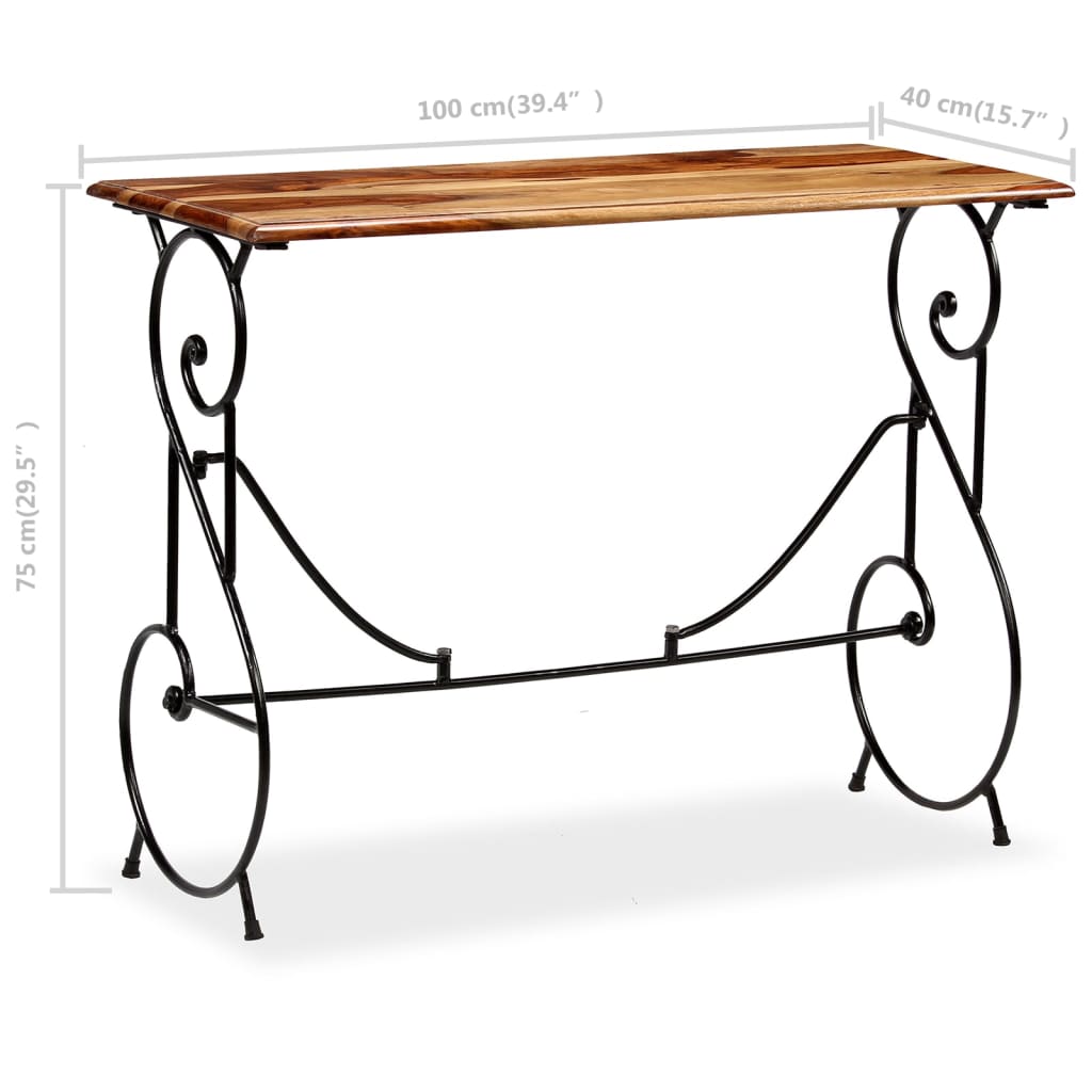 vidaXL Konzolni stol od masivnog drva šišama 100 x 40 x 75 cm