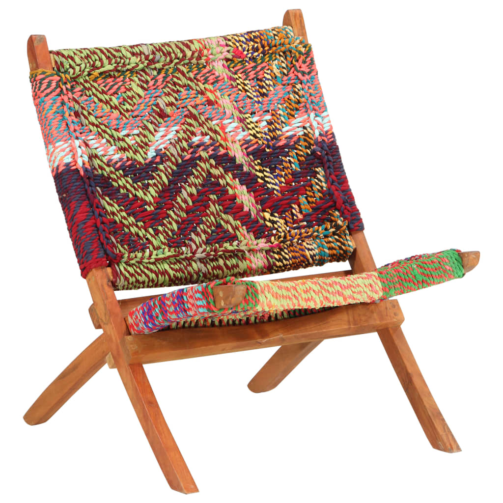 vidaXL Sklopiva stolica višebojna od tkanine chindi