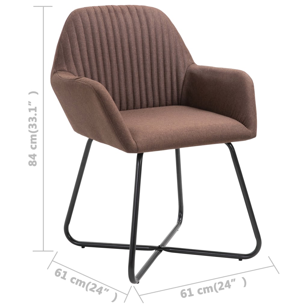vidaXL Blagovaonske stolice 2 kom smeđe od tkanine
