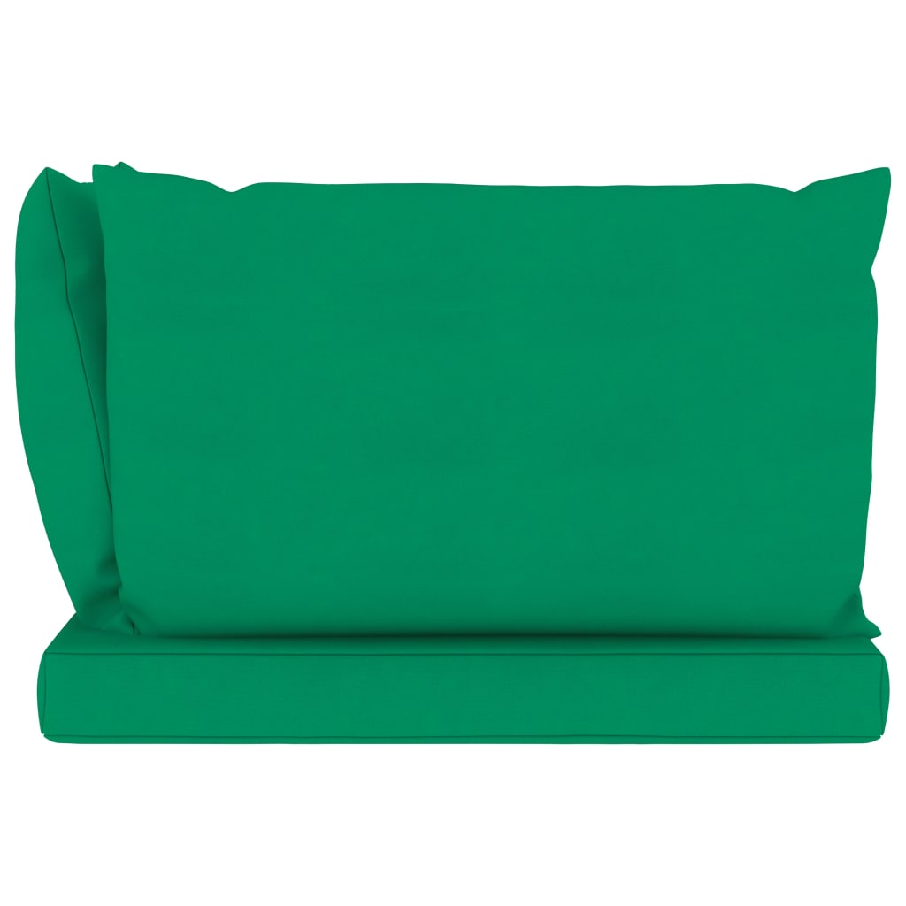 vidaXL Vrtni dvosjed od paleta od borovine sa zelenim jastucima