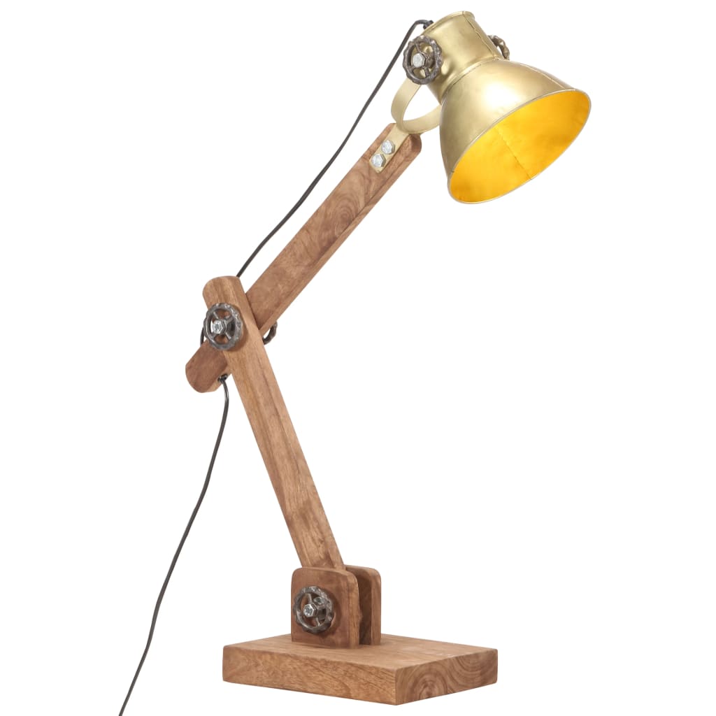 vidaXL Industrijska stolna svjetiljka mjedena okrugla 58x18x90 cm E27