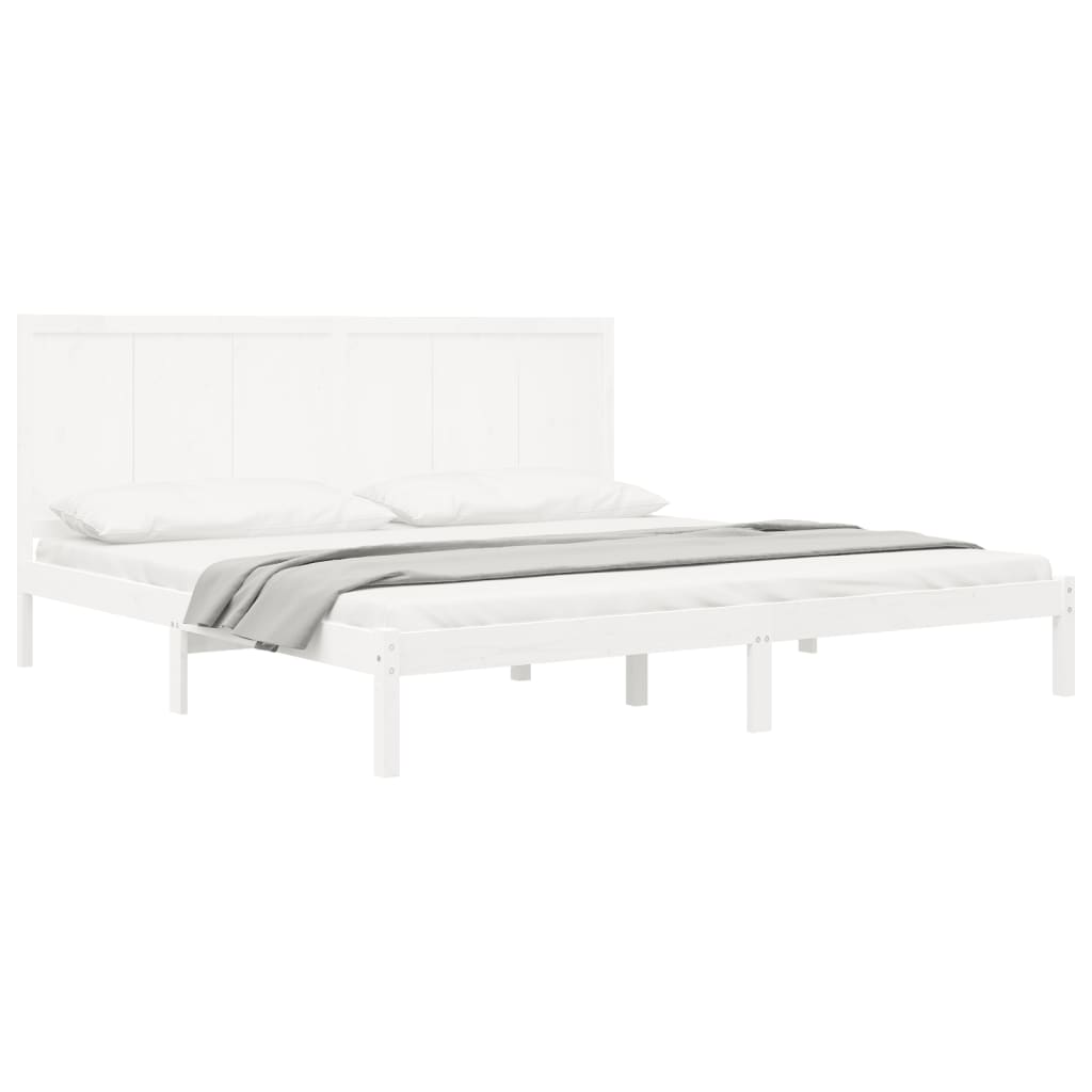 vidaXL Okvir za krevet od borovine bijeli 180 x 200 cm Super King