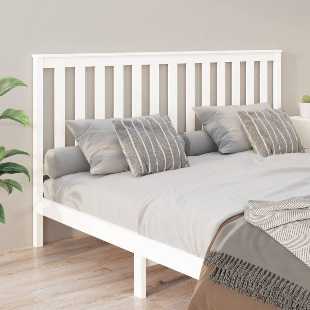vidaXL Uzglavlje za krevet bijelo 186 x 6 x 101 cm od masivne borovine