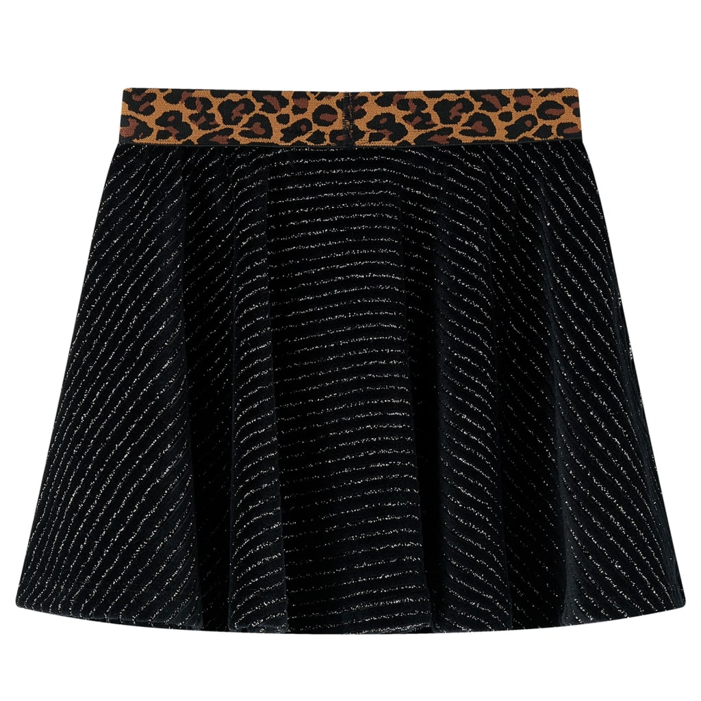 Dječja suknja s uzorkom leoparda na pojasu crna 92