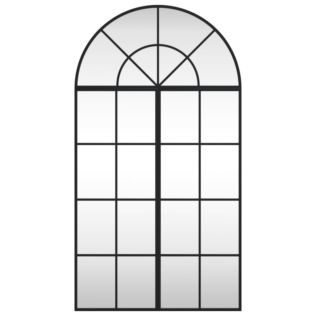 vidaXL Zidno ogledalo crno 60x110 cm lučno željezno