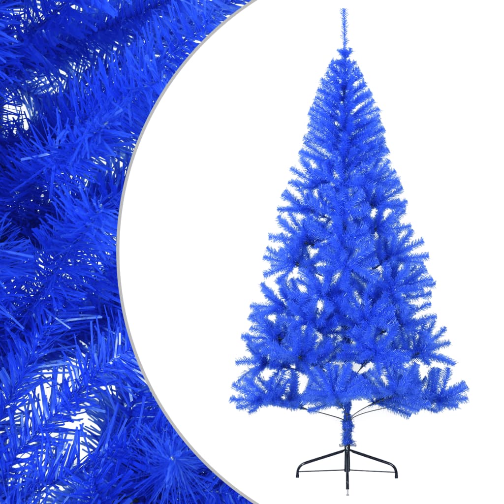 vidaXL Umjetna polovica božićnog drvca sa stalkom plava 210 cm PVC
