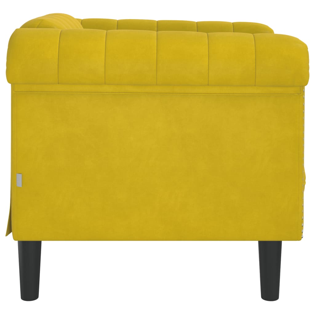 vidaXL Fotelja žuta baršunasta