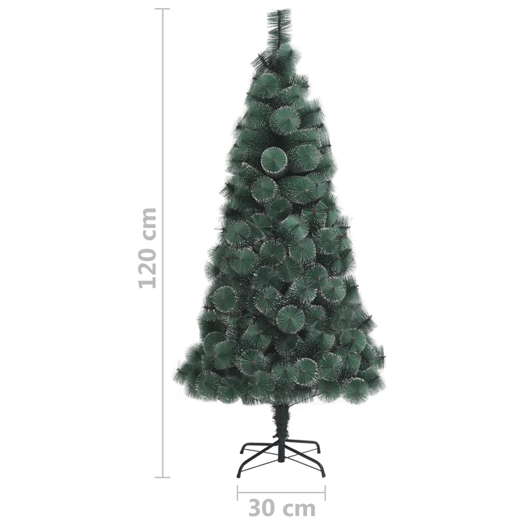 vidaXL Umjetno božićno drvce LED sa setom kuglica zeleno 120 cm PVC/PE