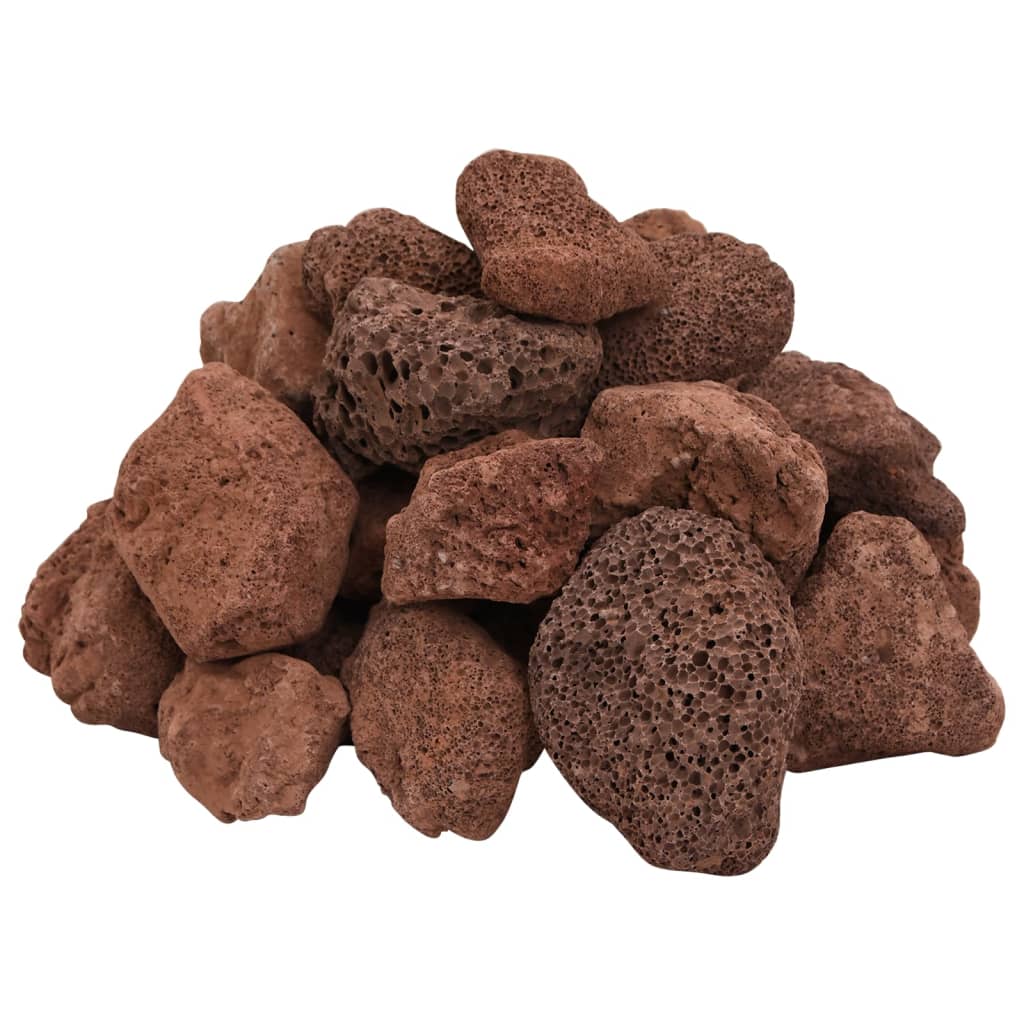 vidaXL Vulkansko kamenje 10 kg crveno 5 - 8 cm