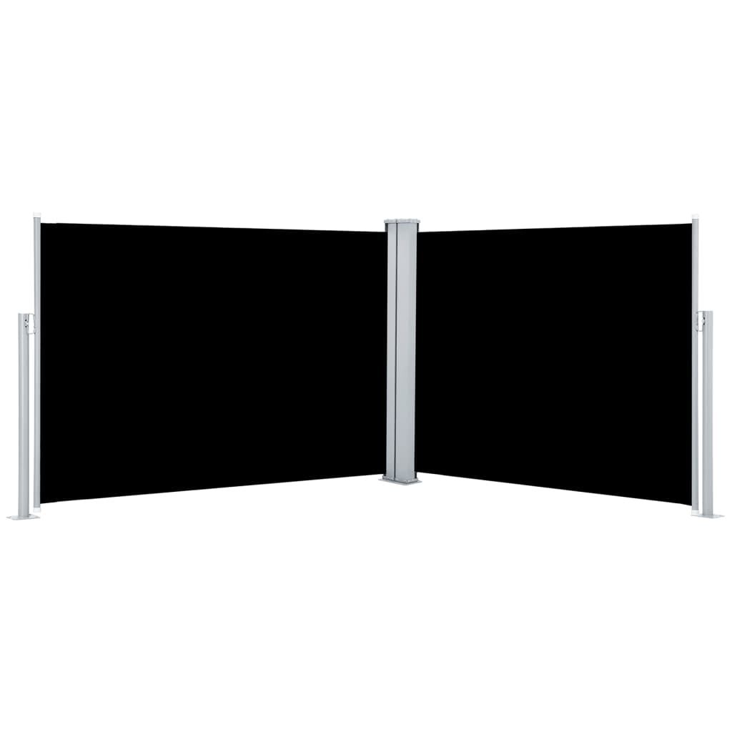 vidaXL Uvlačiva bočna tenda 120 x 1000 cm crna