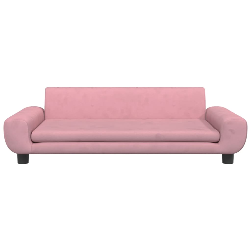 vidaXL Dječja fotelja ružičasta 100x54x33 cm baršunasta
