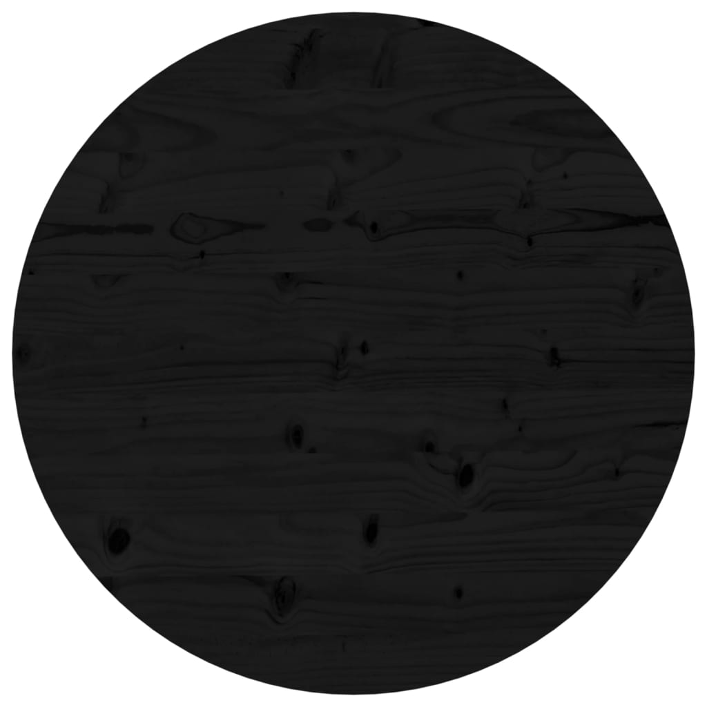 vidaXL Ploča za stol okrugla crna Ø 90 x 3 cm od masivne borovine