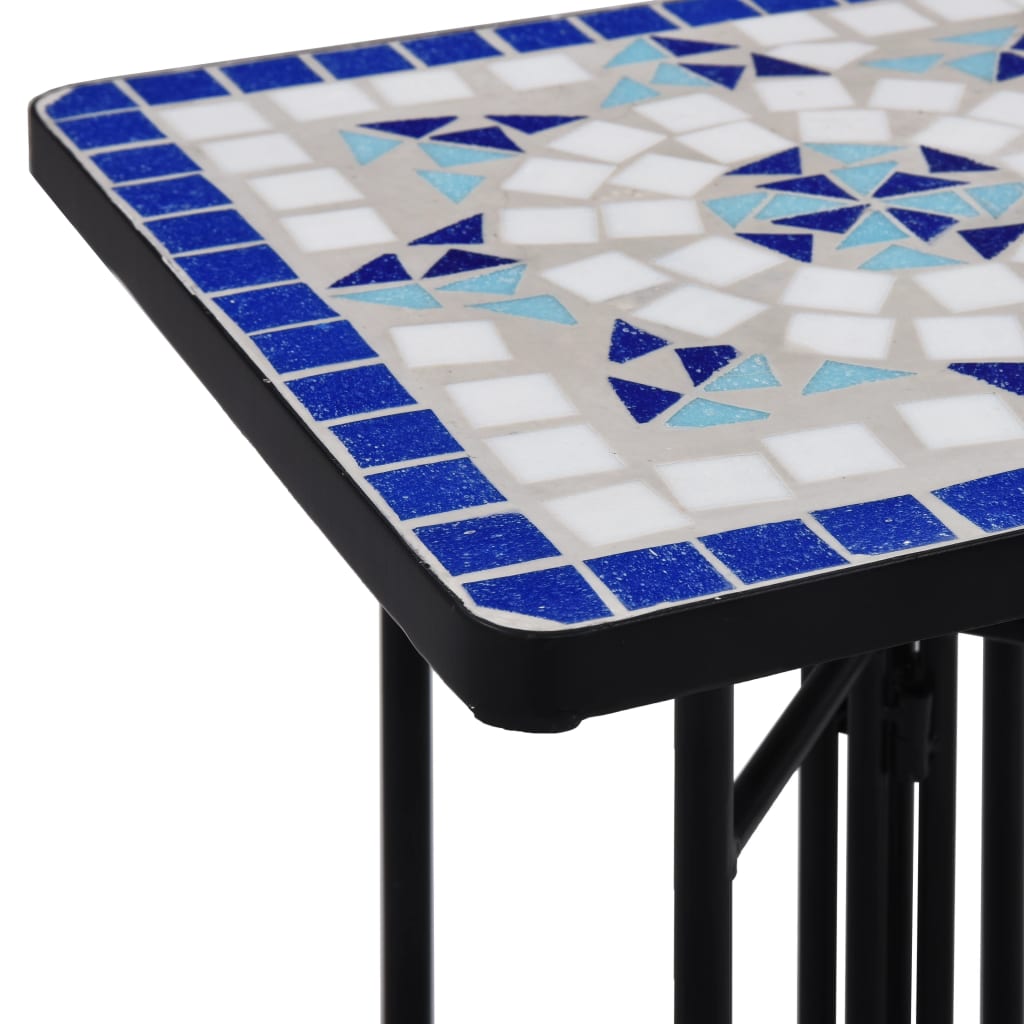 vidaXL Pomoćni stolić s mozaikom plavo-bijeli keramički