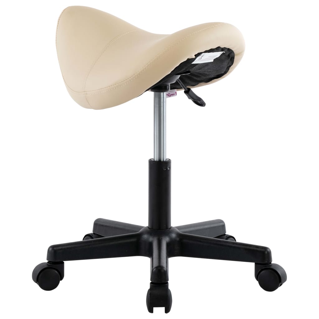 vidaXL Radni stolac od umjetne kože krem
