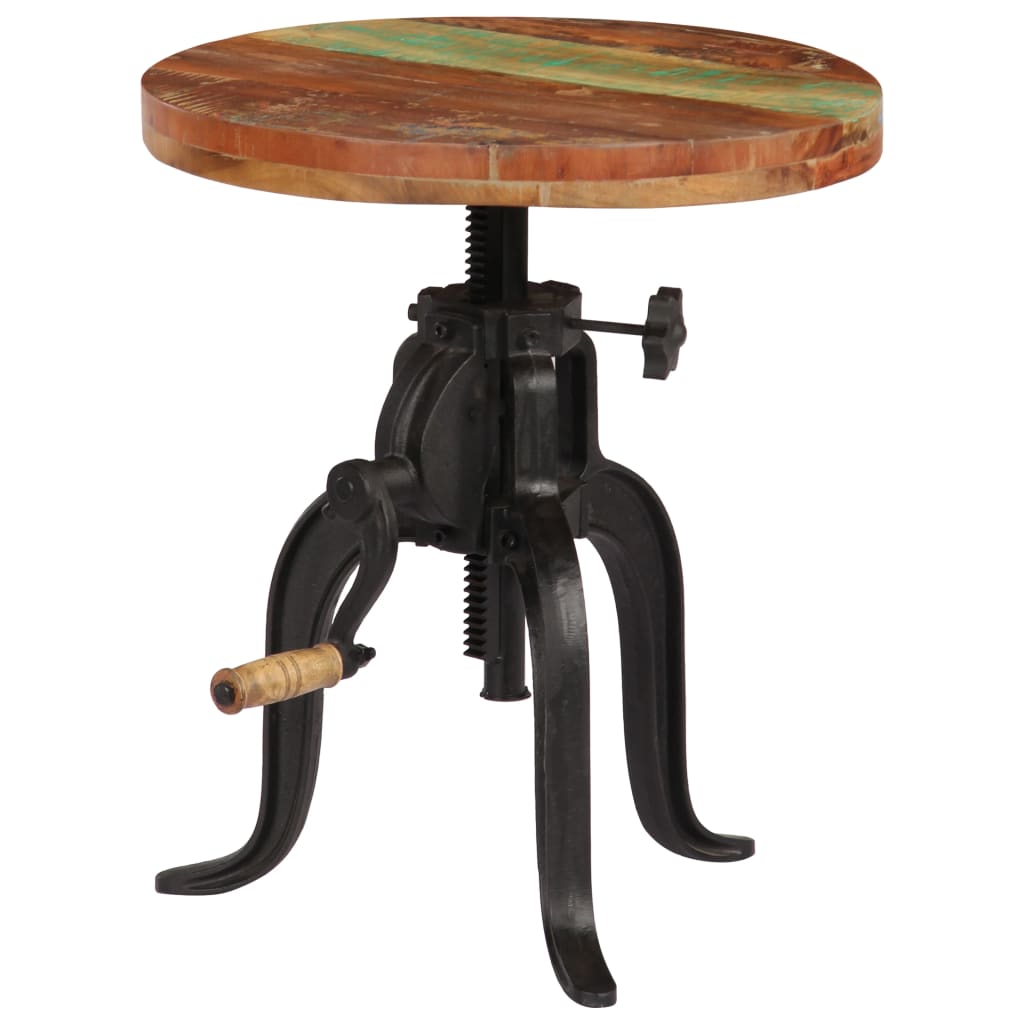 vidaXL Bočni stolić od obnovljenog drva i željeza 45 x (45 - 62) cm